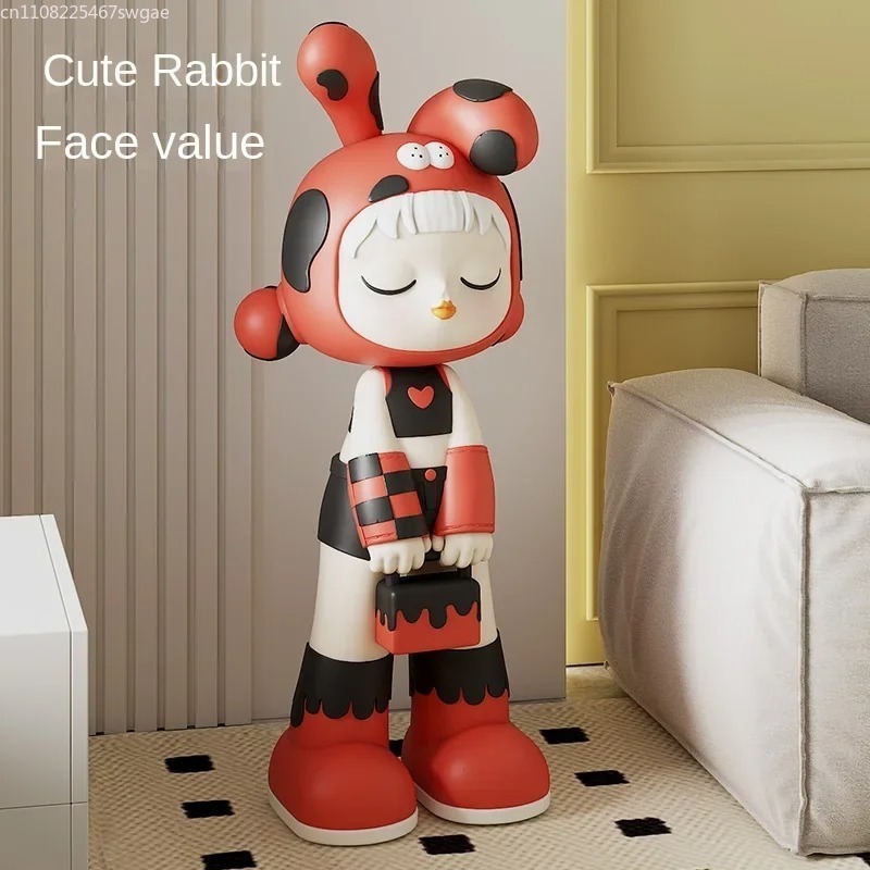 Resin Crafts - Kunstvolle Cartoon-Mädchen-Statue, Innenraum-Modefigur, Kunstharz-Handwerk, Laden- und