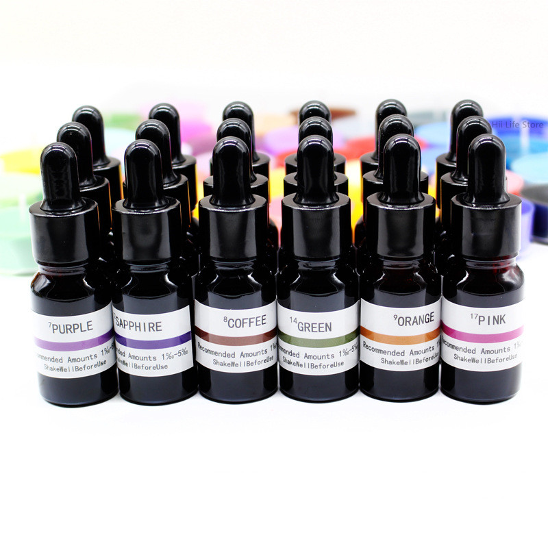 Resin Pigment Set - 10ml Flüssiger Kerzenfarbstoff Hochkonzentriertes Farbpigment DIY-Färbemittel