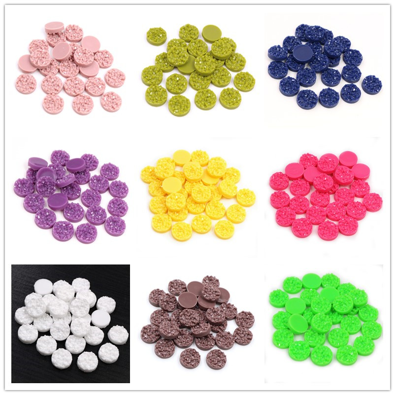 Resin Craft Projects - 40 Stück Harz Druzy Cabochons Kuppel