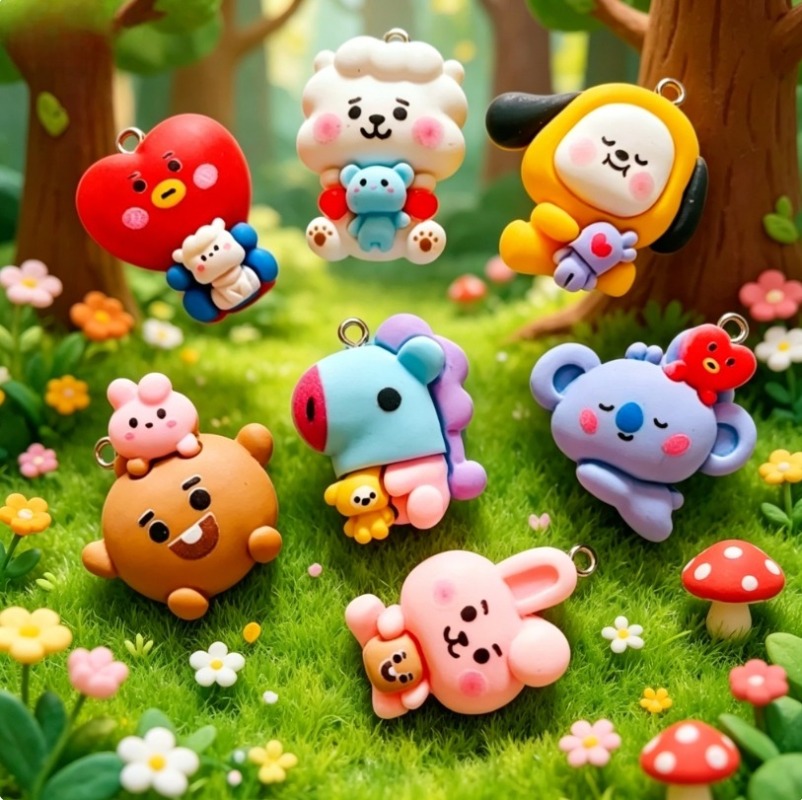 7 Stück BT21 Harz-Cartoon-Anhä – Resin Craft Projects Bewertung und Preis