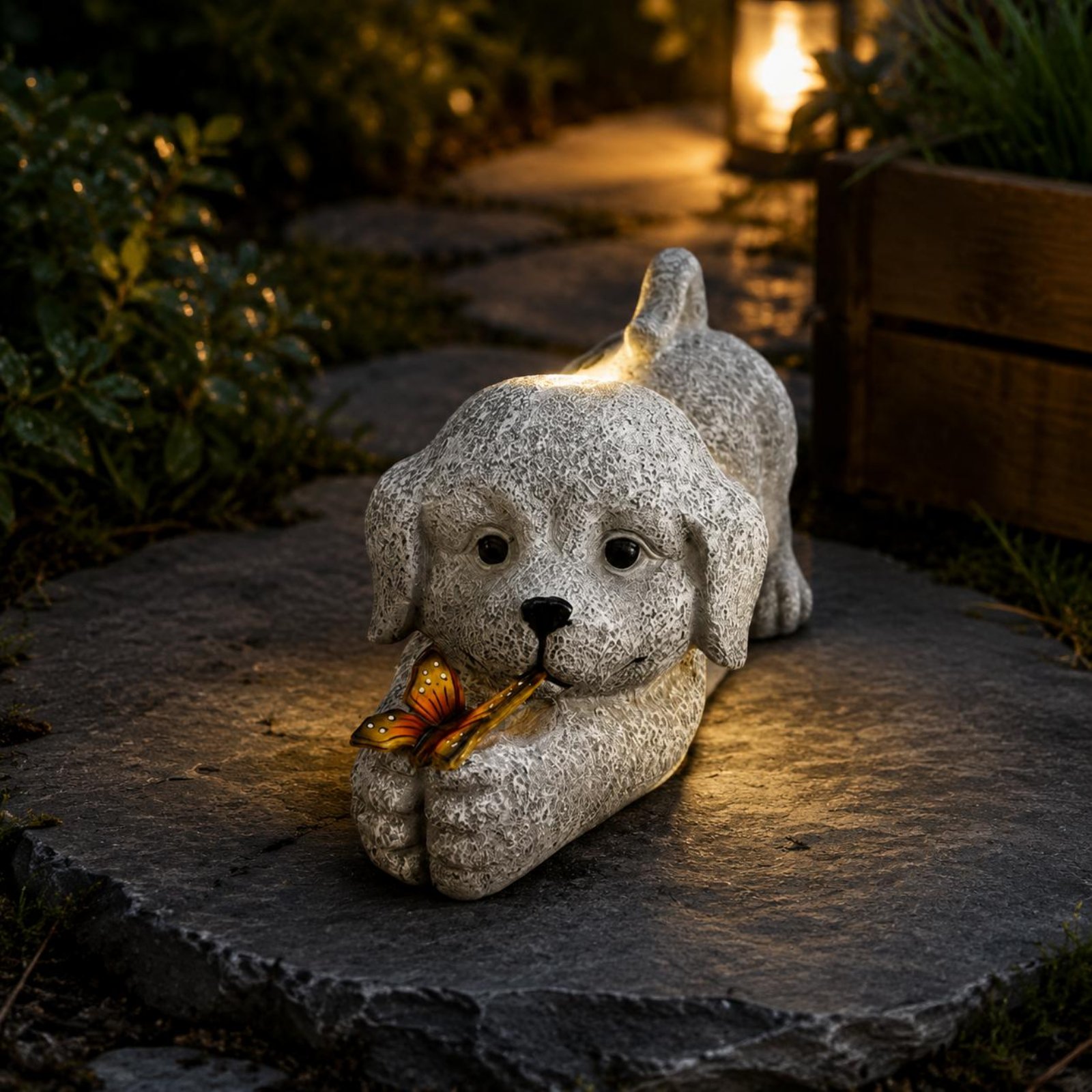 Solar-Hundestatue aus Kunsthar – Resin Crafts Bewertung und Preis